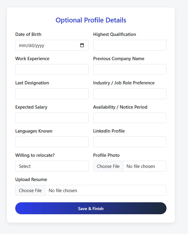 Optional Profile Details Form